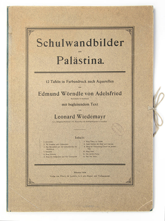 Scarce set of chromolithographs after paintings by Edmund Wörndle von Adelafried showing pamoramic views of Palestine.