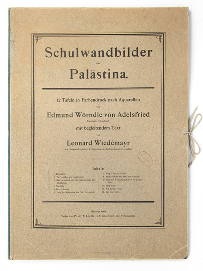Scarce set of chromolithographs after paintings by Edmund Wörndle von Adelafried showing pamoramic views of Palestine.