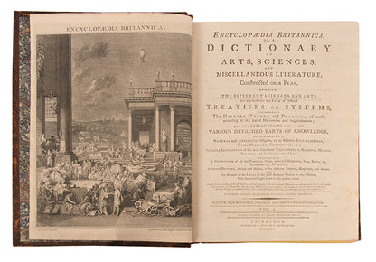A beautiful set of the third edition of the Encyclopaedia Britannica, complete with the two supplementary volumes, illustrated with 592 engraved plates and maps.
