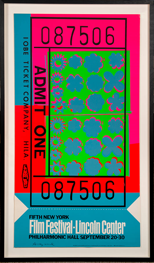 Andy Warhol, Lincoln Center Ticket, 1967, screenprint in colour, signed by artist, from edition of 500