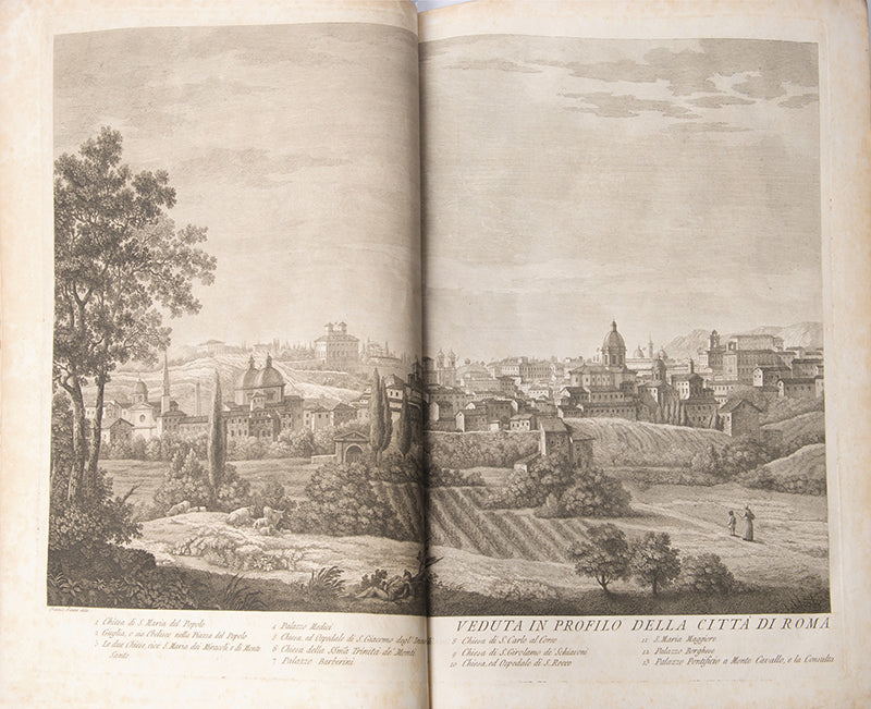 Francescos Panini's Vedute delle Quattro Principali Basiliche e Monumenti di Roma nel XVIII Secolo, with 40 double page engravings, more than the Getty or the Calcografia Nazionale copies.