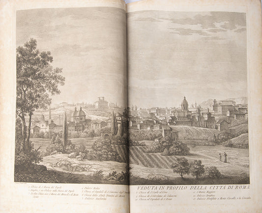 Francescos Panini's Vedute delle Quattro Principali Basiliche e Monumenti di Roma nel XVIII Secolo, with 40 double page engravings, more than the Getty or the Calcografia Nazionale copies.