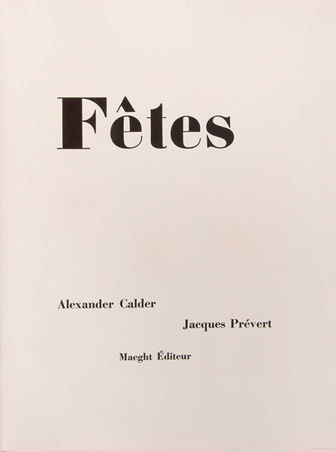 Presentation copy inscribed by Calder to Gerald Cramer. A fine example of the complete portfolio.