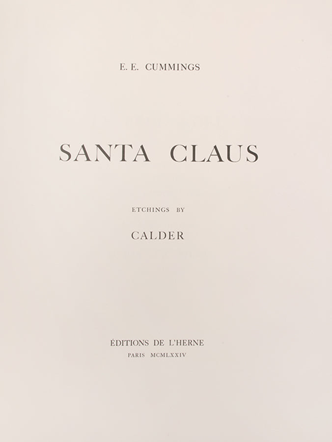 A fine example of the complete portfolio of Calder's illustrations for Cumming's play Santa Claus.