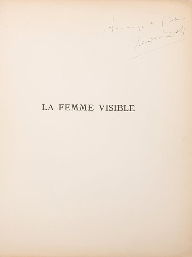 The first edition of Dali's surrealist work, inscribed by the artist.