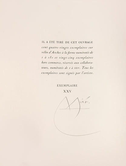 Rare surrealist illustrations by Miro; a key text of the Theatre of the Absurd.