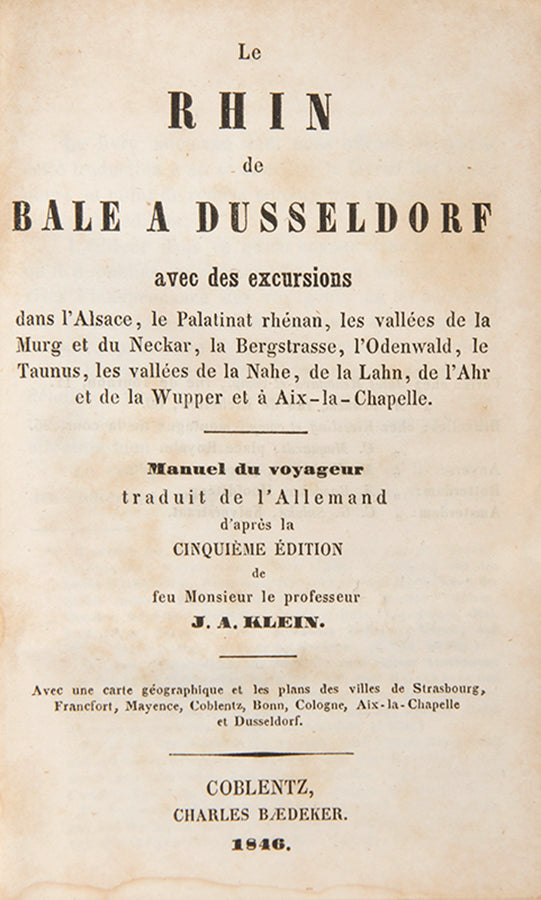 First edition in French in a Biedermeier binding.
