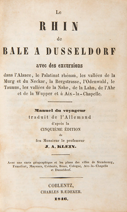 First edition in French in a Biedermeier binding.