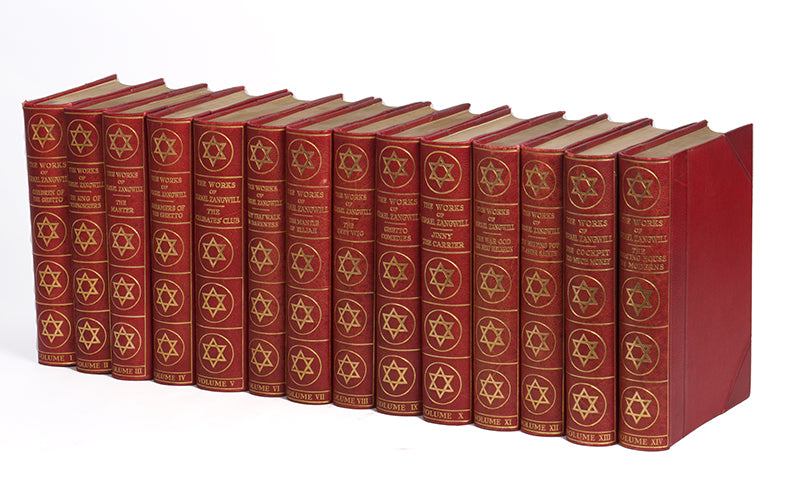 First edition of this signed and numbered 14 volumes' limited edition on the collection of works by Zangwill, with frontispiecses illustrated by Alfred Aaron Wolmark.