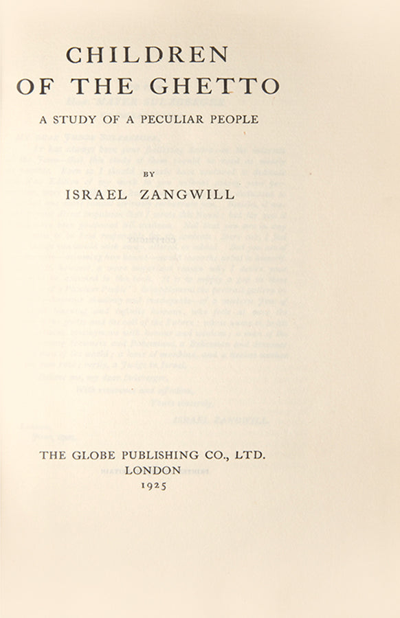First edition of this signed and numbered 14 volumes' limited edition on the collection of works by Zangwill, with frontispiecses illustrated by Alfred Aaron Wolmark.
