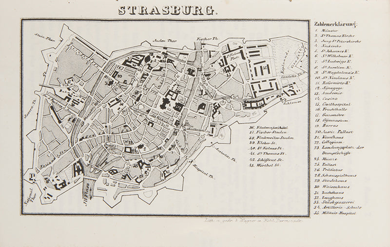 The architectural and landscape designs on the Biedemeier bindings represent the area covered by Baedeker.