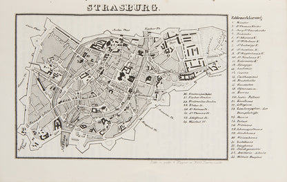 The architectural and landscape designs on the Biedemeier bindings represent the area covered by Baedeker.