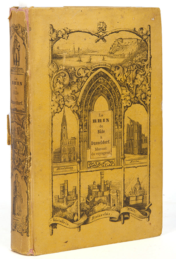 The architectural and landscape designs on the Biedemeier bindings represent the area covered by Baedeker.