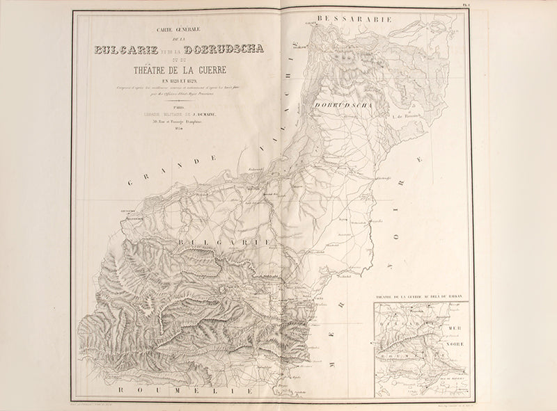 First French edition of Helmuth Moltke's Campagnes des Russes dans la Turquie, his history of the Russo-Turkish War of 1828–1829, with the rare atlas volume. 