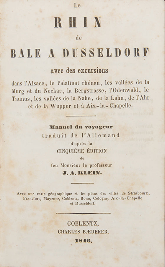 First true French Baedeker in original Biedermeir boards.