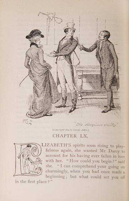 Second printing of the 'Peacock Edition' of Pride & Prejudice by Jane Austen, stunning gilt cover design by Hugh Thomson