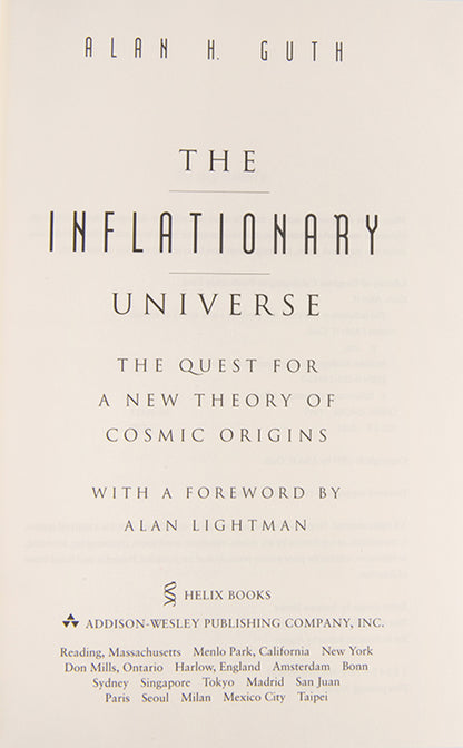 First edition of physicist Alan Guth's memoir The Inflationary Universe, a fine copy in the dust jacket.