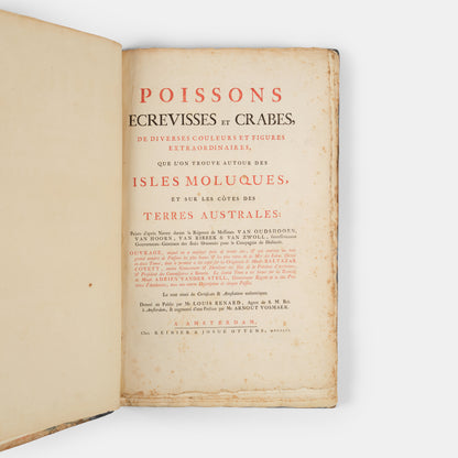 The second edition of Louis Renard's Poissons, Ecrevisses et Crabes, the first colour printed book on fish, among the rarest and most beautiful of all works of this type.