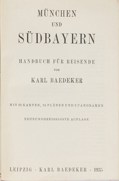 A rare paperback edition of Baedeker's German guidebook to Munich and South Bavaria.