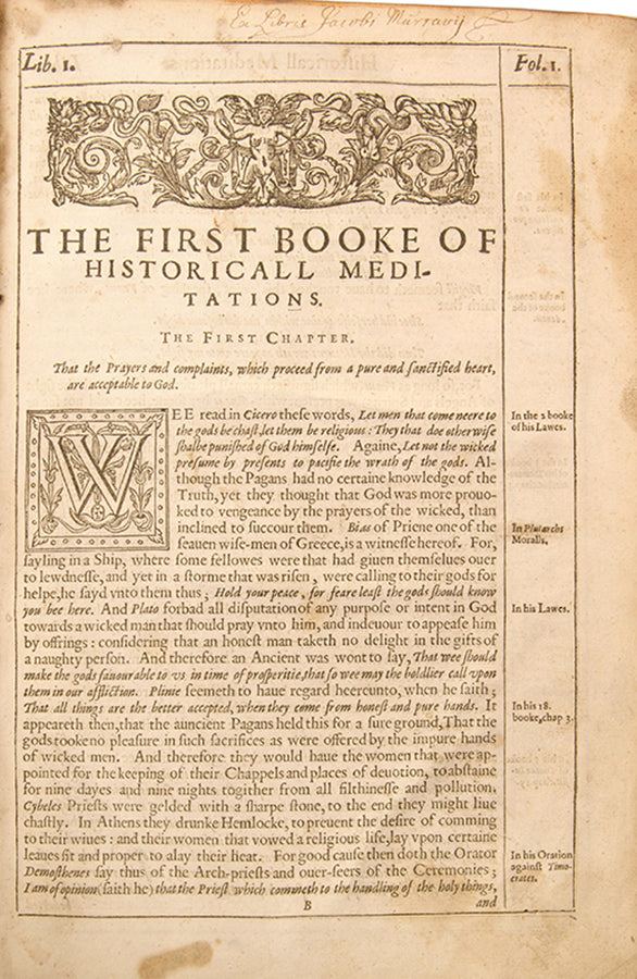 The first edition in English of book one of Philipp Camerarius' Operae horarum subcisivarum, his Historical Meditations