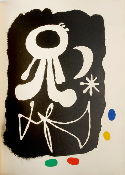 Limited edition of Parler Seul Poeme by Tristan Tzara with an additional lithograph by Joan Miro heightened and signed by the artist.
