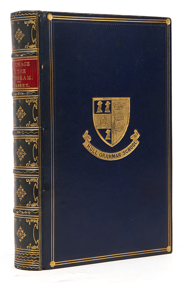 A lovely copy of Lady Brassey's A Voyage in the 'Sunbeam' our Home on the Ocean for Eleven Months, her famous account of her circumnavigation of the globe in the late nineteenth century.