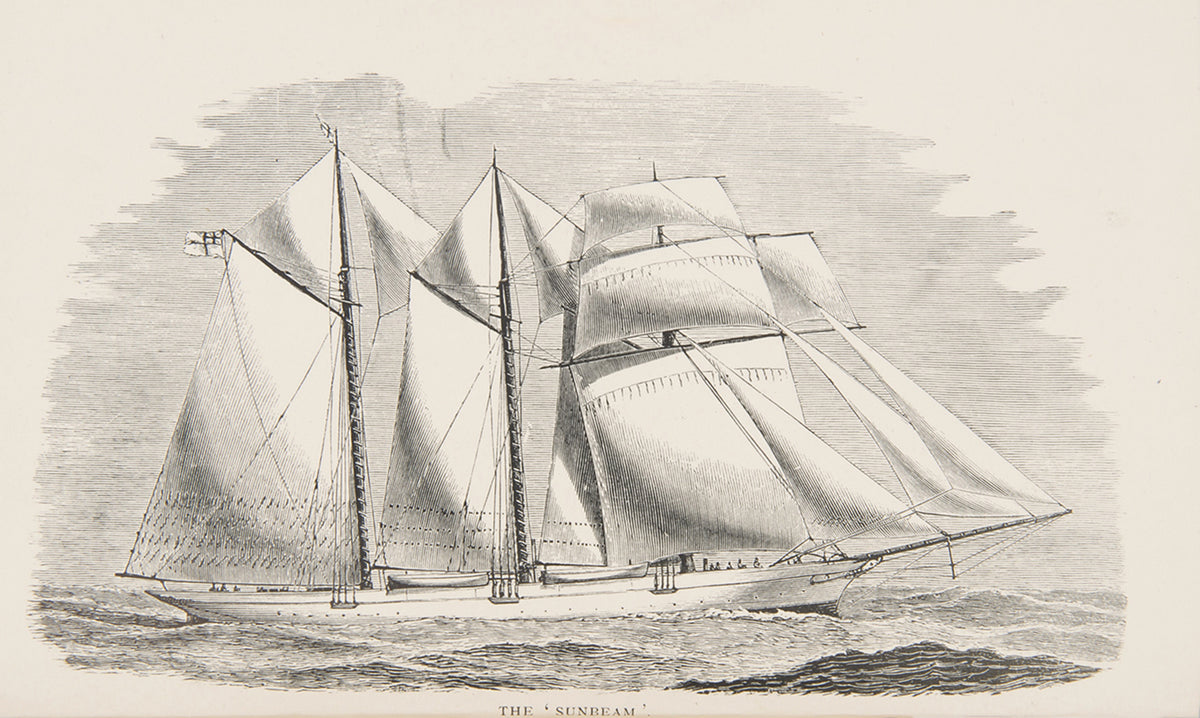 A lovely copy of Lady Brassey's A Voyage in the 'Sunbeam' our Home on the Ocean for Eleven Months, her famous account of her circumnavigation of the globe in the late nineteenth century.