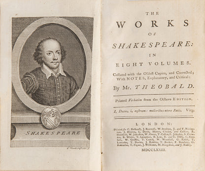 A beautifully illustrated eight-volume edition of The Works of Shakespeare, edited by the literary critic Lewis Theobald
