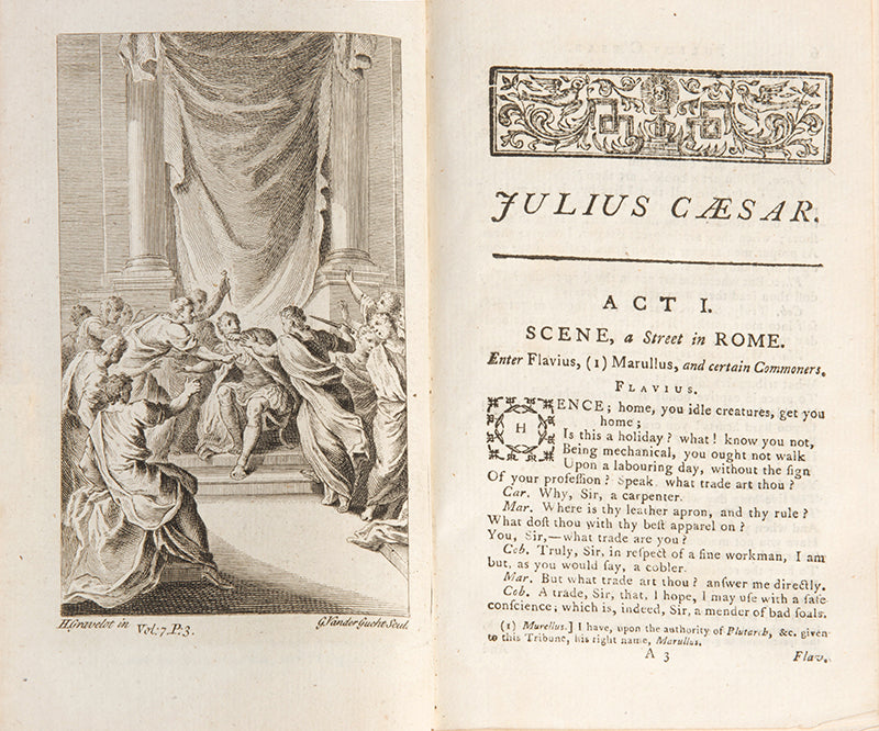 A beautifully illustrated eight-volume edition of The Works of Shakespeare, edited by the literary critic Lewis Theobald