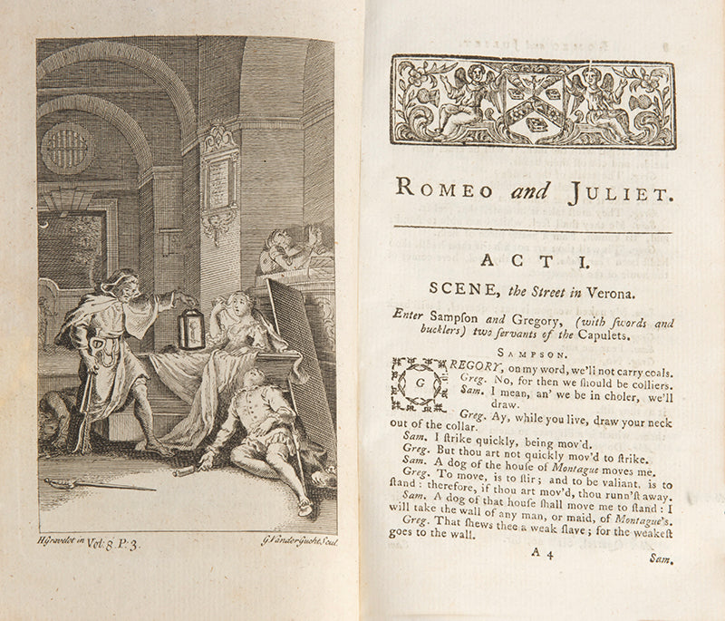 A beautifully illustrated eight-volume edition of The Works of Shakespeare, edited by the literary critic Lewis Theobald