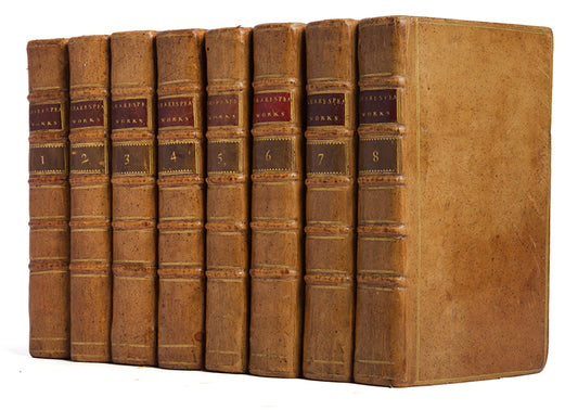 A beautifully illustrated eight-volume edition of The Works of Shakespeare, edited by the literary critic Lewis Theobald