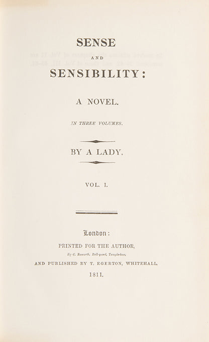 A habndsome set of Jane Austen's six published novels, bound by Sangorski & Sutcliffe in green morocco backed cloth boards.