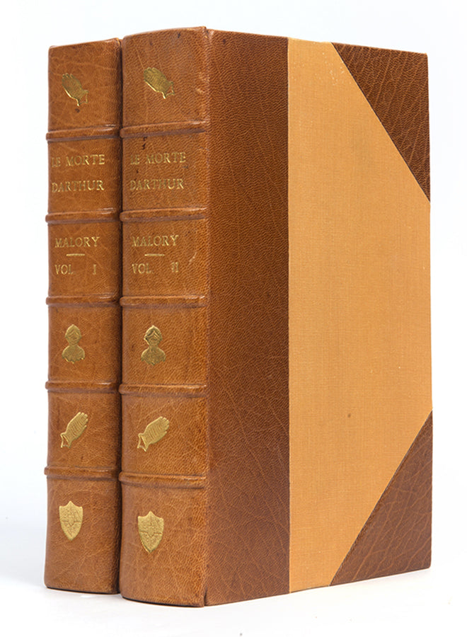 A handsome copy of Sir Thomas Malory's Le Morte d'Arthur in half brown morocco by Bayntun Riviere