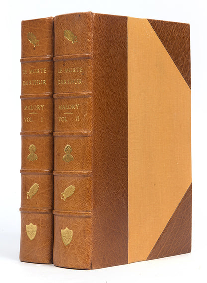 A handsome copy of Sir Thomas Malory's Le Morte d'Arthur in half brown morocco by Bayntun Riviere