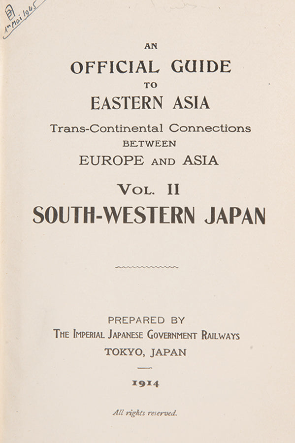 An Official Guide to Eastern Asia.. Vol III. North-Eastern Japan.