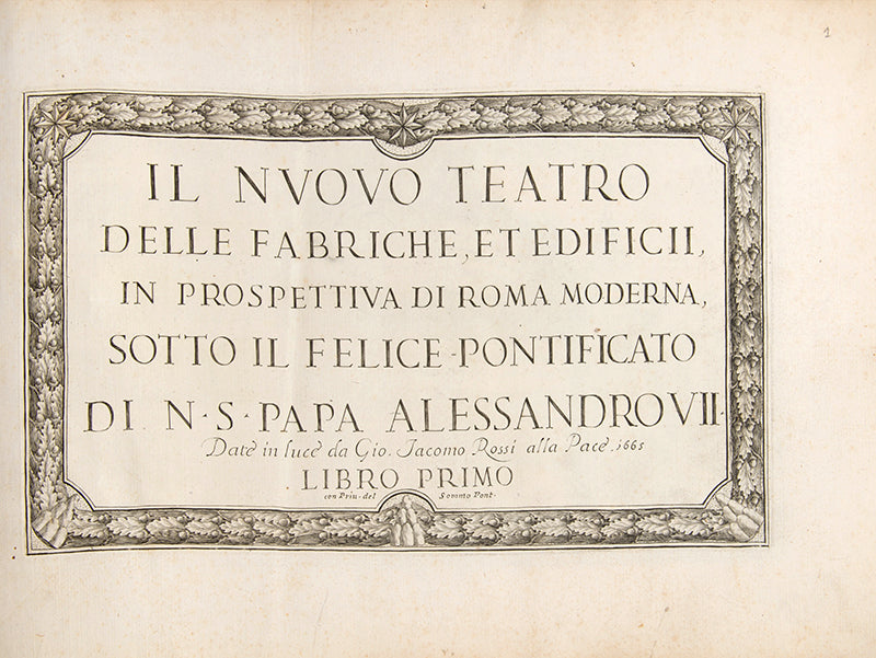 Complete copy of Falda's Il Nuovo Teatro delle Fabriche, et Edificii, in Prospettiva di Roma Moderna, and the first two parts (of four) of Le Fontane di Roma nelle piazze.