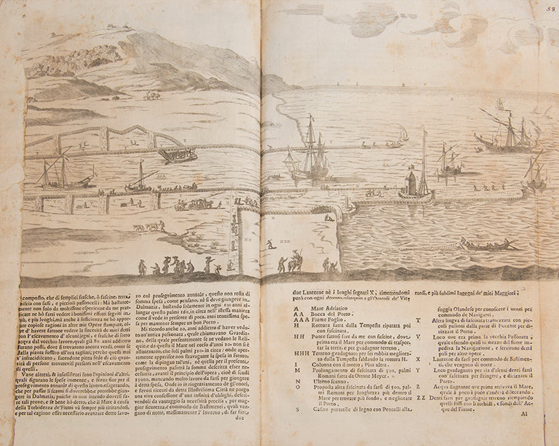First editions of Cornelis Meijer's L'Arte Di Rendere I Fiumi Navigabili and Nuovi ritrovamenti (part 1 only), with 120 total engrave plates.