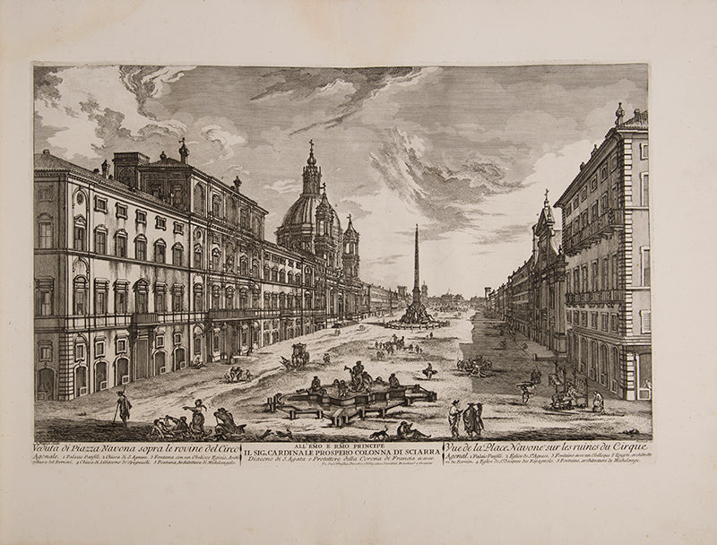 First edition, Atlas only, of Jean Barbault's Nouveau Recueil de Vues des Principales Eglises Places Rues et Palais de Rome Moderne, containing 44 large engraved plates of Rome's monuments.