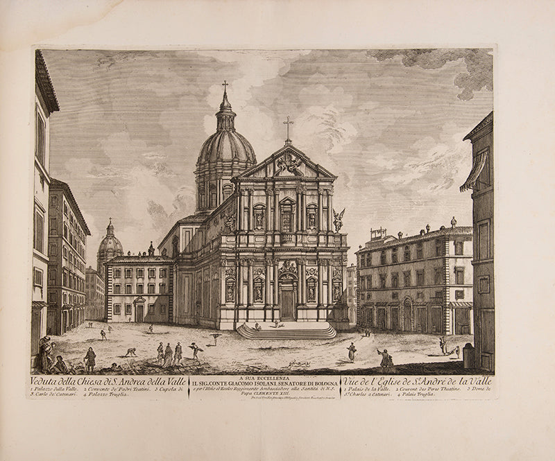 First edition, Atlas only, of Jean Barbault's Nouveau Recueil de Vues des Principales Eglises Places Rues et Palais de Rome Moderne, containing 44 large engraved plates of Rome's monuments.