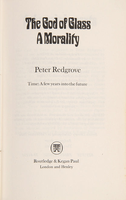 First edition of The God of Glass by Peter Redgrove, 1979.