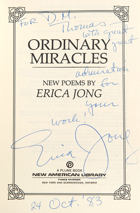 First edition of Ordinary Miracles by Erica Jong, 1983.