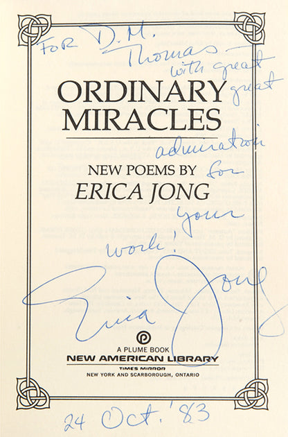 First edition of Ordinary Miracles by Erica Jong, 1983.