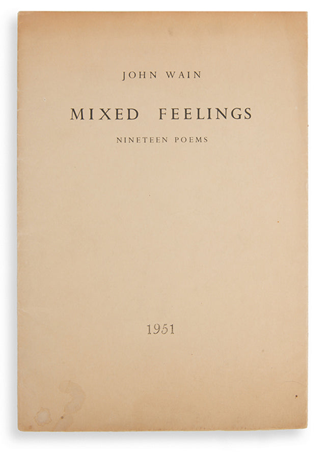 First edition of Mixed Feelings by John Wain, 1951.