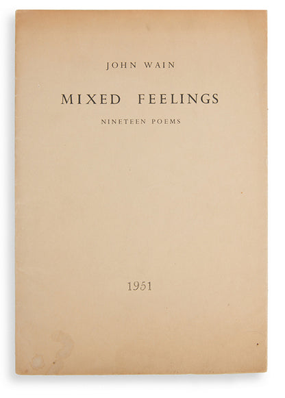 First edition of Mixed Feelings by John Wain, 1951.