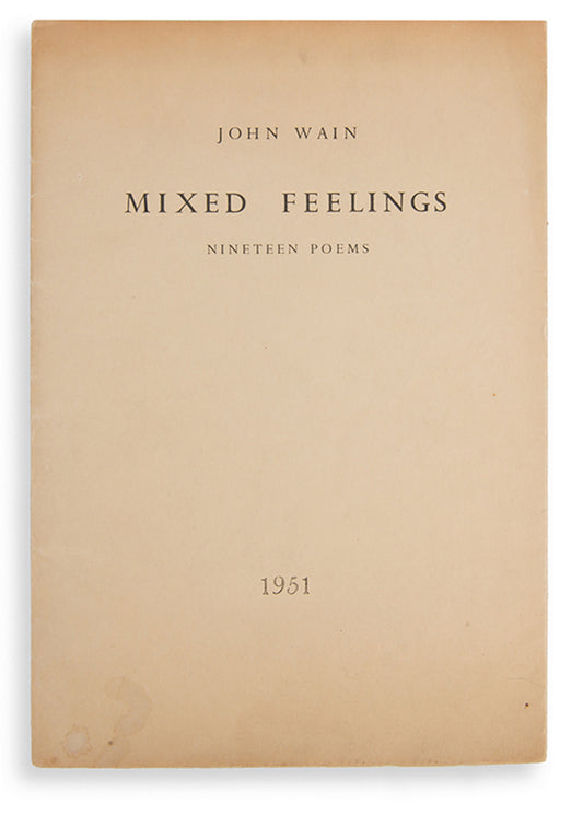 First edition of Mixed Feelings by John Wain, 1951.