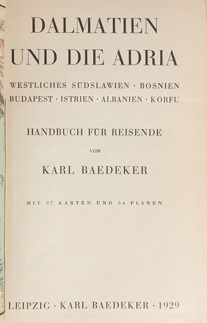 Describes a much wider area than just Dalmatia, covering the Danube from Vienna to Roumania, including Budapest and Belgrade. Extremely scarce.
