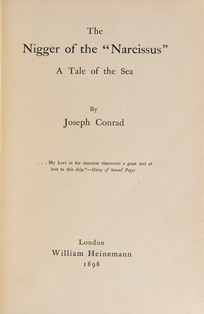 Joseph Conrad's The Nigger of the "Narcissus", variant binding issue 'c'.