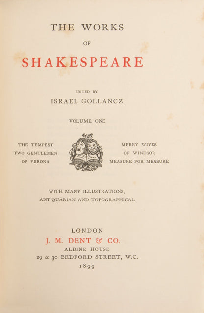 Charmingly bound set of Gollancz's Larger Temple Shakespeare, with numerous illustrations.