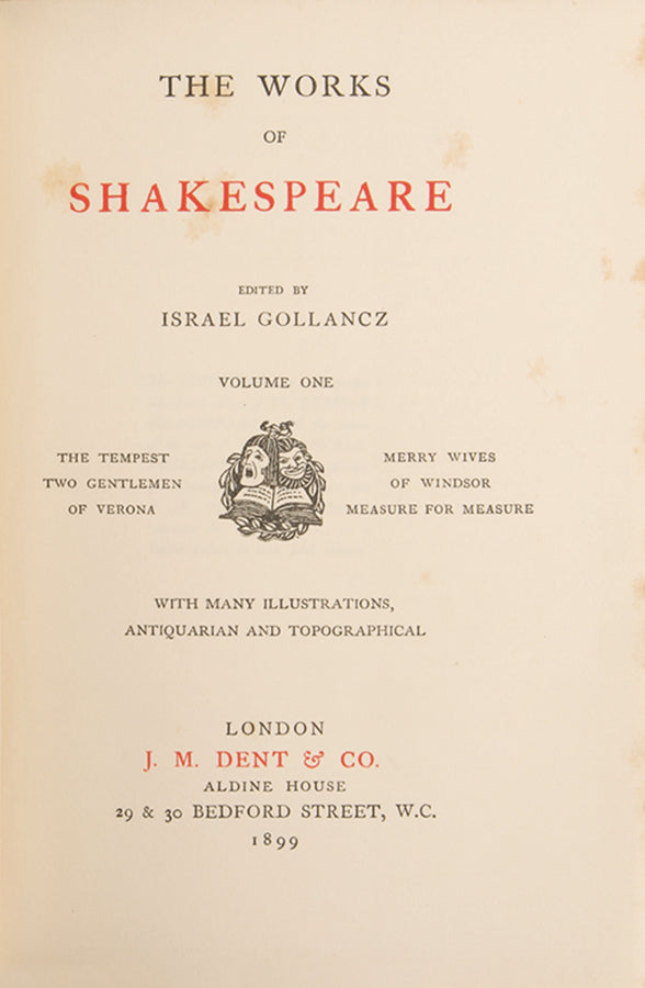 Charmingly bound set of Gollancz's Larger Temple Shakespeare, with numerous illustrations.