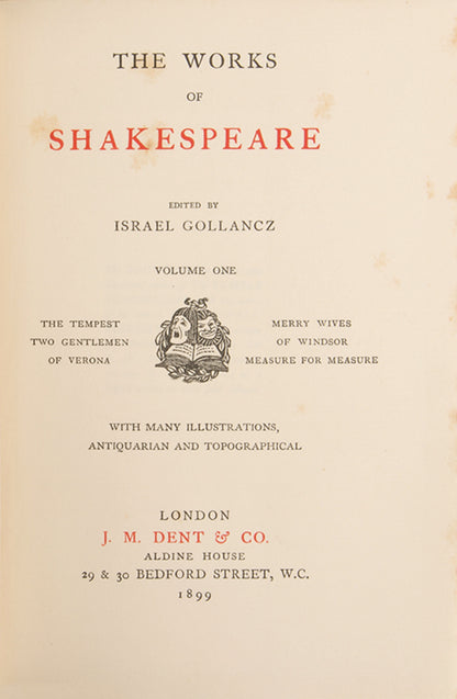 Charmingly bound set of Gollancz's Larger Temple Shakespeare, with numerous illustrations.